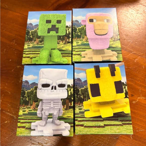 McDonald's Other - McDonald's Minecraft Colorful Block Figures - Green, Pink, White, Yellow